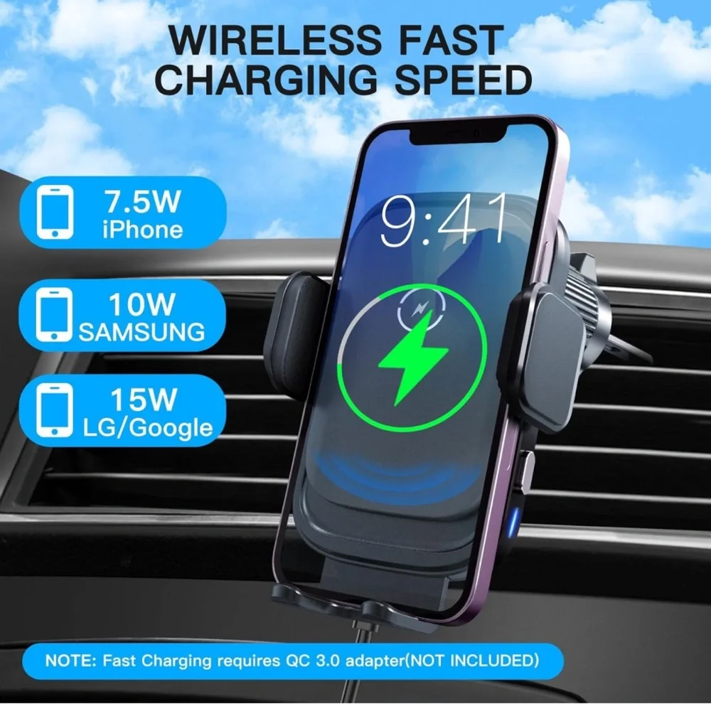 Wireless Car Charger Mount, Charger for Air Vent